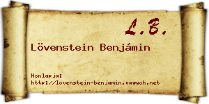 Lövenstein Benjámin névjegykártya