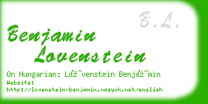 benjamin lovenstein business card